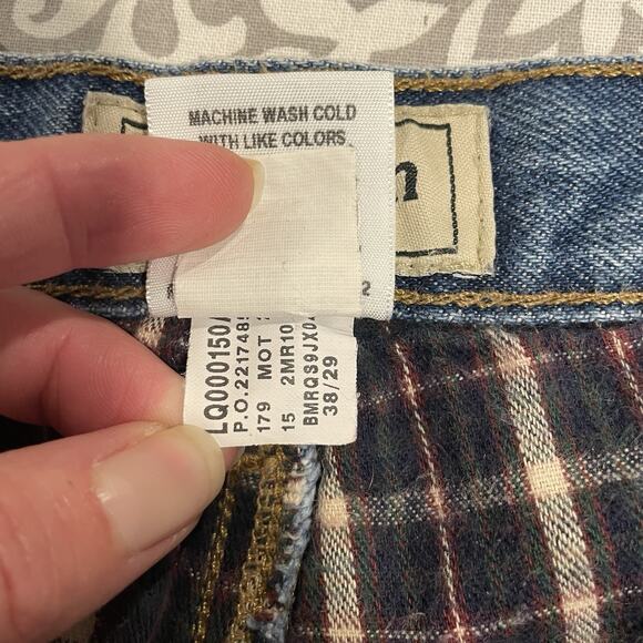 LL Bean Jeans Mens 38x29 Blue Denim Classic Fit Plaid Flannel Lined Relaxed Men - Picture 8 of 9